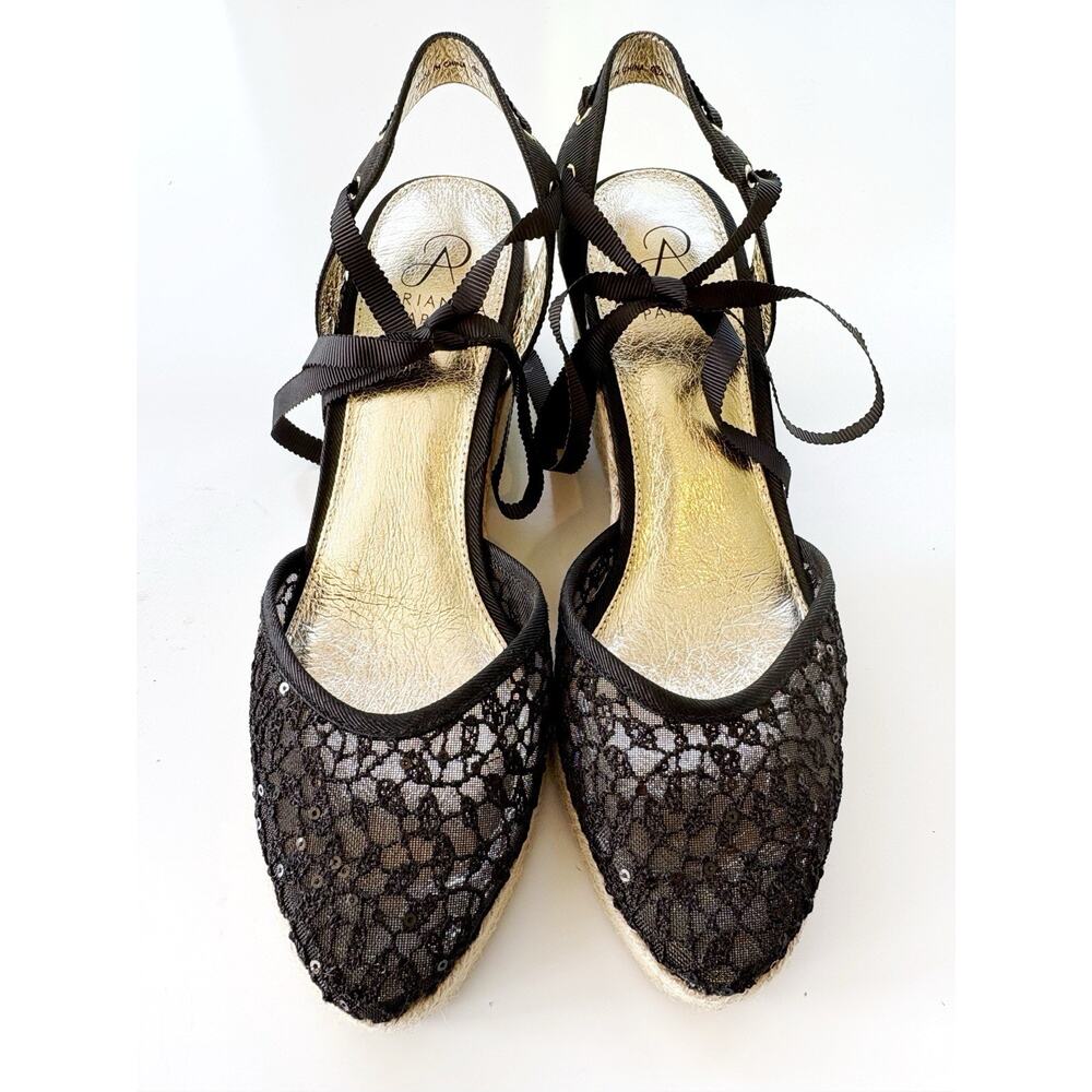 Adrianna Papell Black Lace Sandals